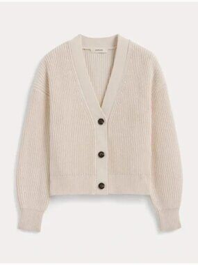 NWT EVERLANE The Boxy Cardigan in Everyday Cotton XS Canvas